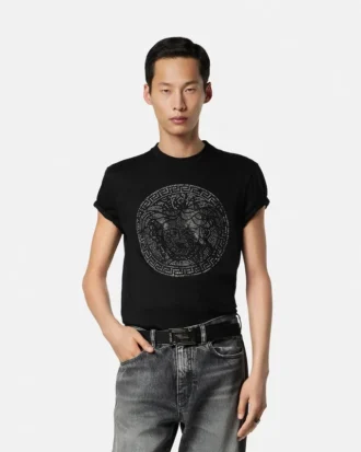 Tricou slim fit din bumbac jersey împodobit