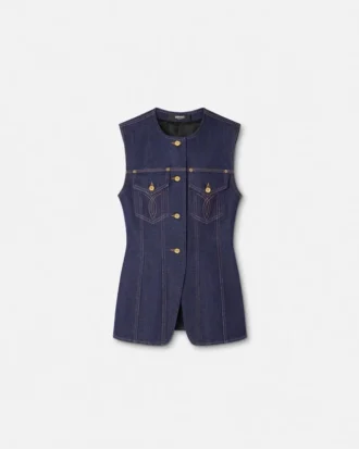 Vestă ajustată din denim Vestă ajustată din denim