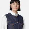 Vestă ajustată din denim Vestă ajustată din denim
