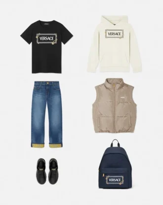 Vestă matlasată pentru copii cu logo Versace