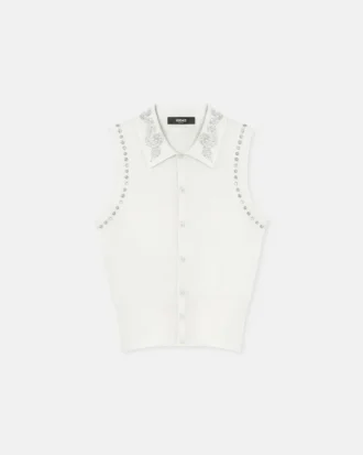 Vestă tricotată din amestec de cașmir, cu ornamente Vestă tricotată din amestec de cașmir, cu ornamente