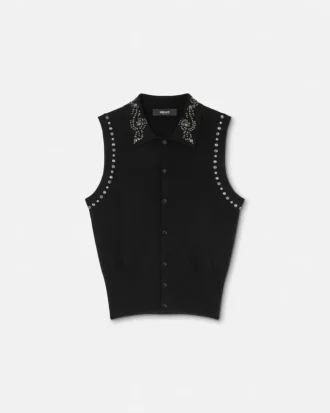 Vestă tricotată din amestec de cașmir, cu ornamente Vestă tricotată din amestec de cașmir, cu ornamente